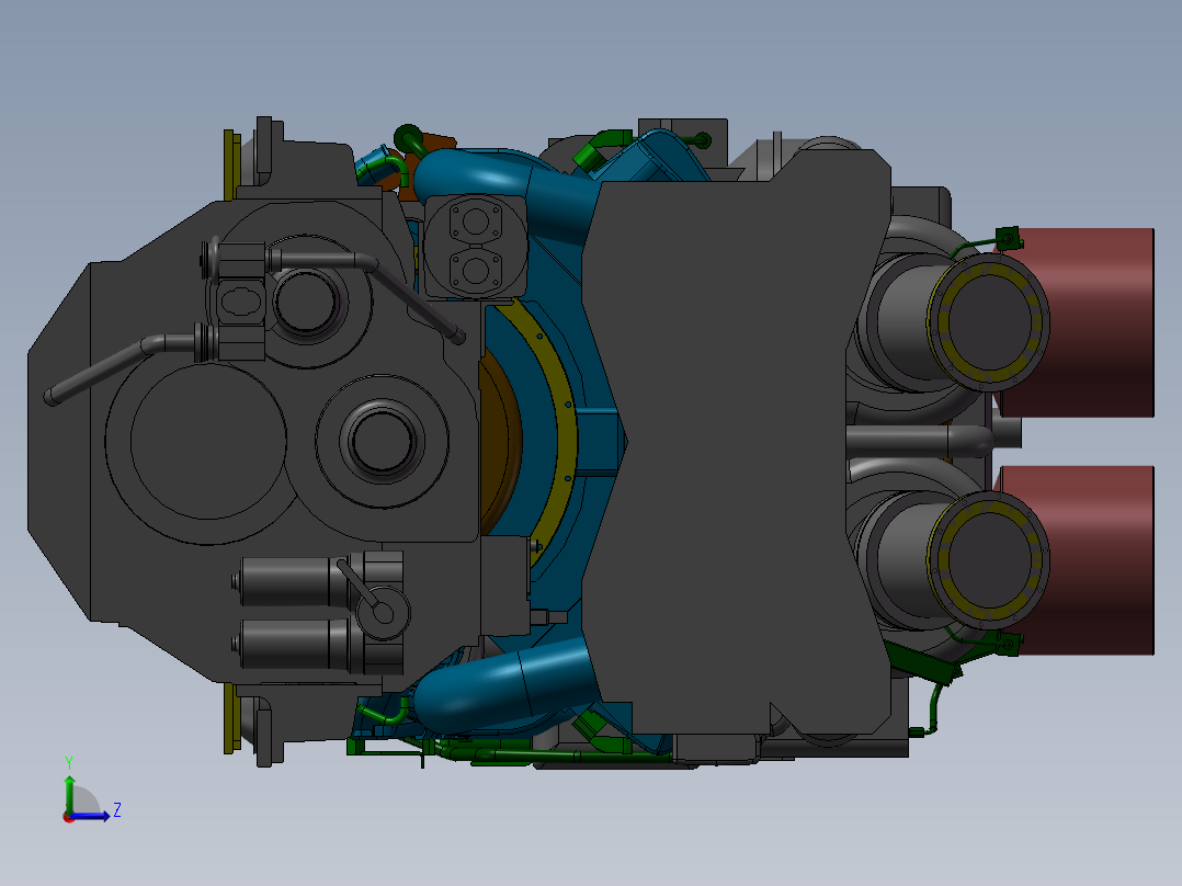 直流电机发动机左视图