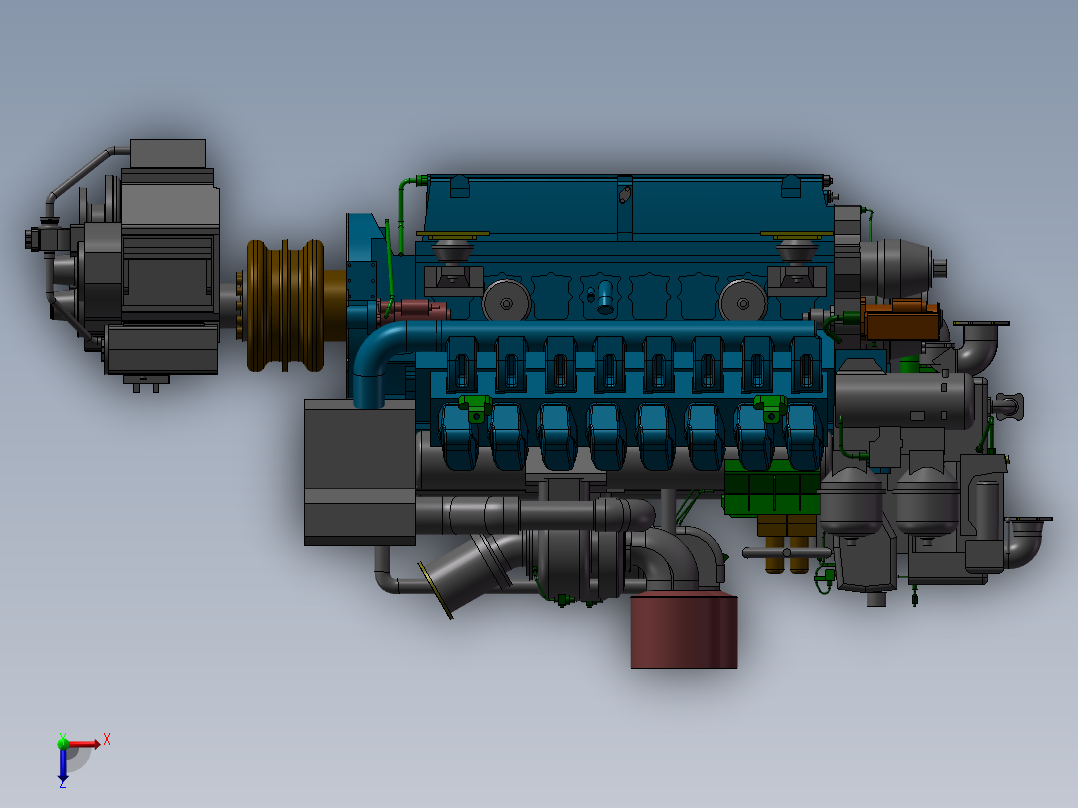 直流电机发动机俯视图