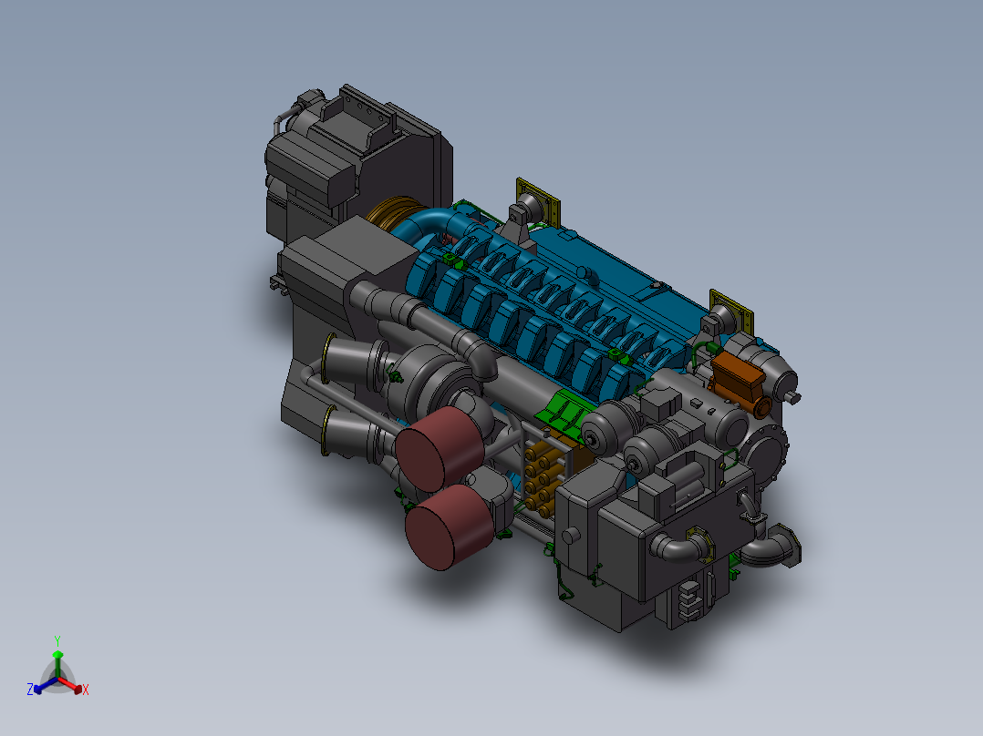 直流电机发动机正等轴测图