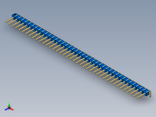 彩色公排针 100mil 2.54mm 系列-DS1022_blue_1x40p_100mil_TypeD_rev1.0