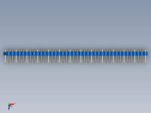 彩色公排针 100mil 2.54mm 系列-DS1022_blue_1x40p_100mil_TypeD_rev1.0俯视缩略图