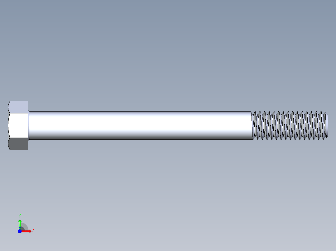 UNC 六角螺栓-Hex Bolt 0.375-16 x 4前视图