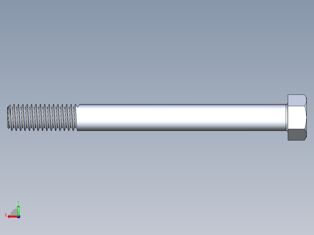 UNC 六角螺栓-Hex Bolt 0.375-16 x 4后视图
