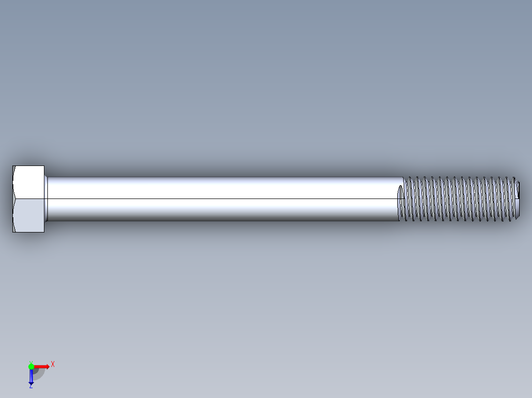 UNC 六角螺栓-Hex Bolt 0.375-16 x 4俯视图