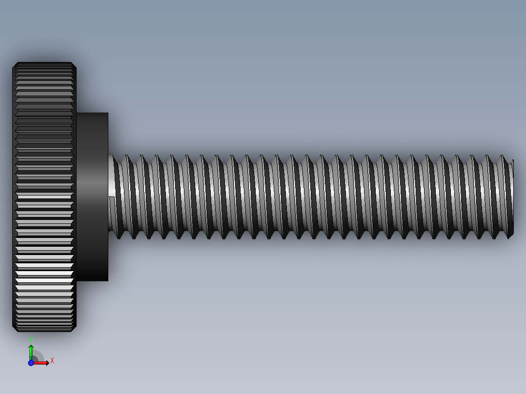 滚花旋钮-Knurled Knob 0.312x1.000x1.500.SLDPRT前视图