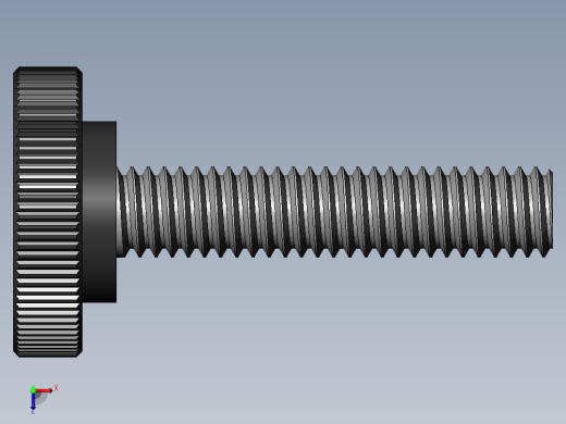 滚花旋钮-Knurled Knob 0.312x1.000x1.500.SLDPRT俯视缩略图