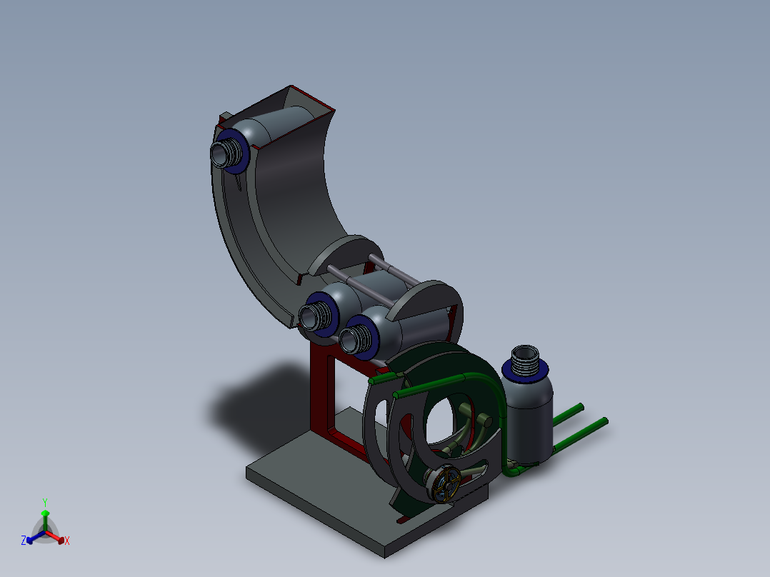 饮料瓶传送装置正等轴测图