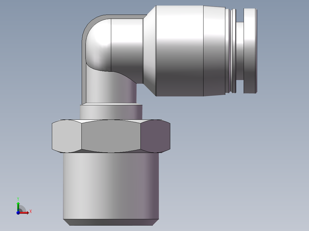 螺纹弯通APL6-G02(2分6厘)前视图