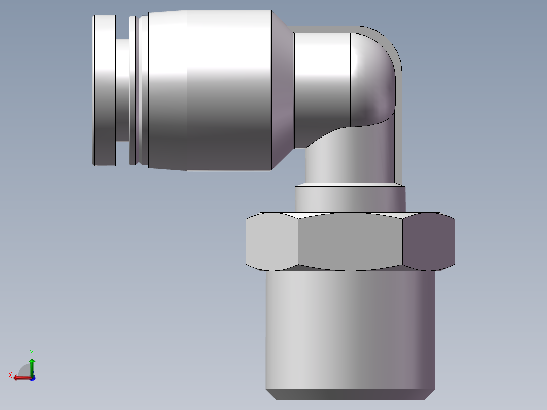 螺纹弯通APL6-G02(2分6厘)后视图