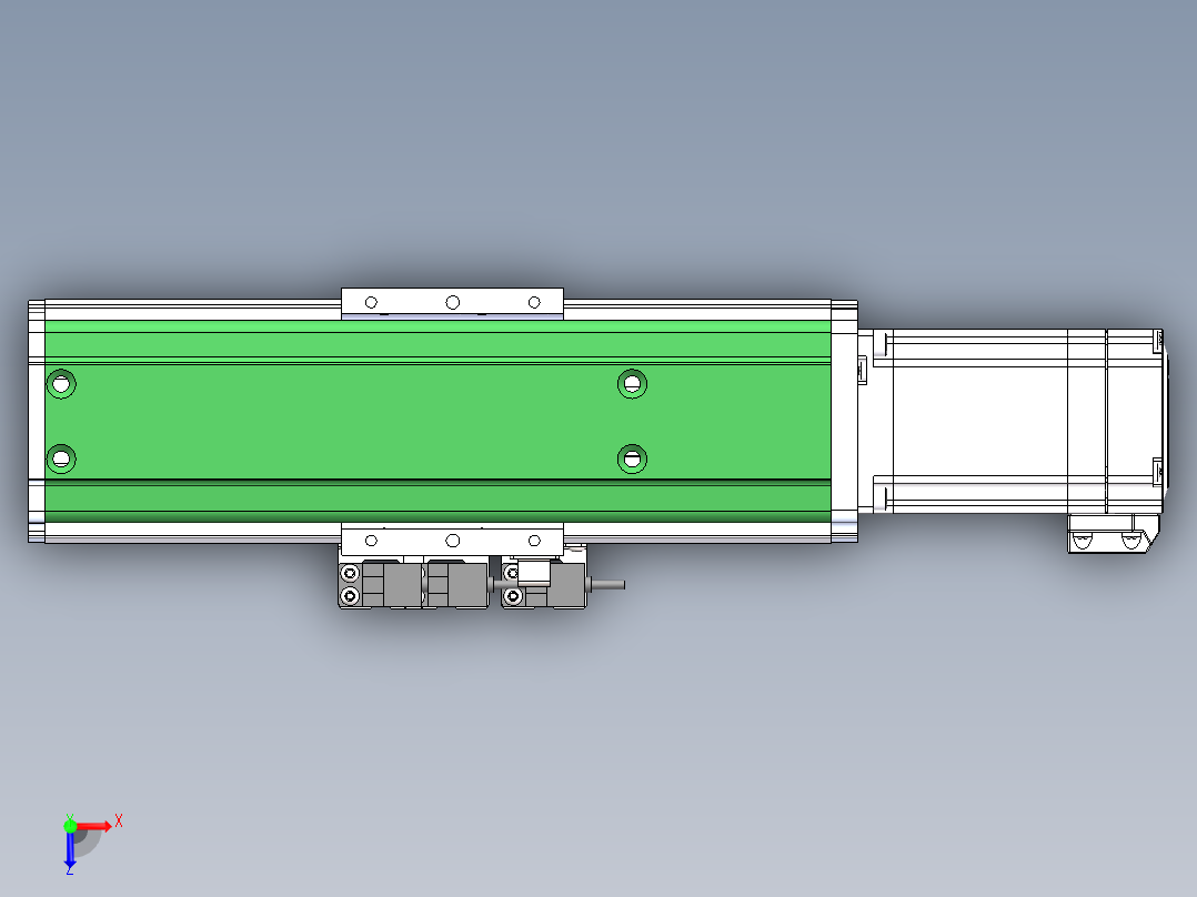 MTH丝杆半封闭模组MT75BS-BC-57俯视图