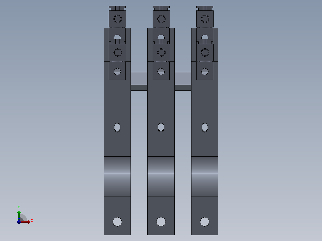 用于 OT630-800 4x150mm2 同相的母线连接前视图