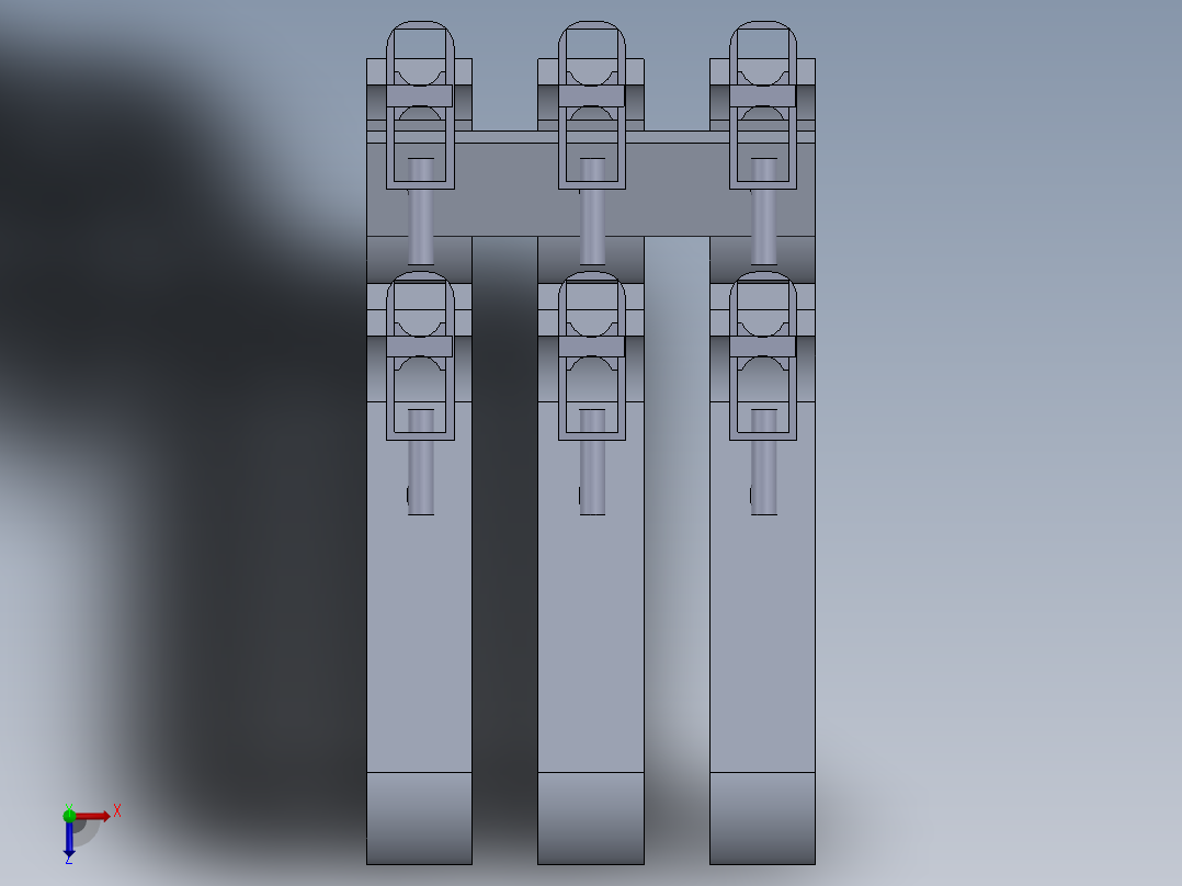 用于 OT630-800 4x150mm2 同相的母线连接俯视图
