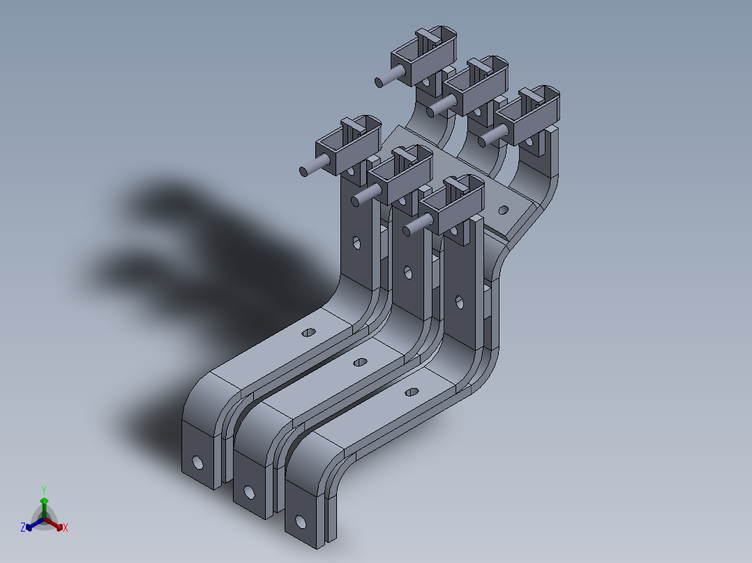 用于 OT630-800 4x150mm2 同相的母线连接正等轴测图
