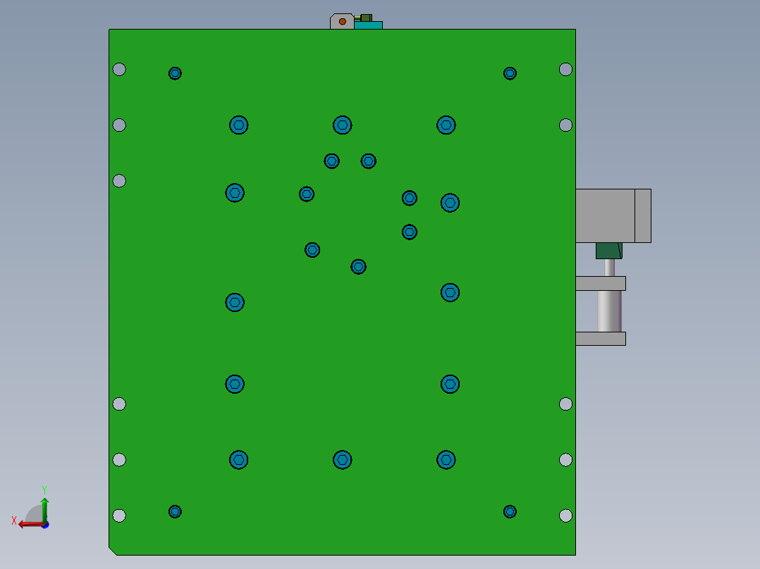 热流道模具3D模型后视图