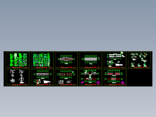 仿古混凝土长廊设计CAD图纸设计资料