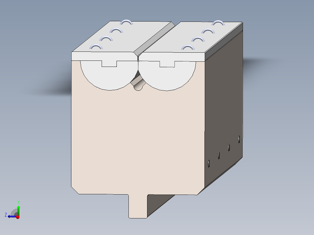 类似于Rolla-V模具，用于无标记弯曲主视图