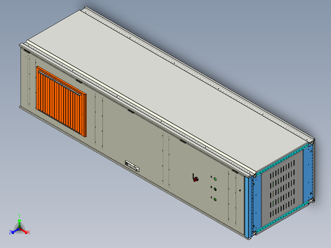 成套组装变频机柜正等轴测图
