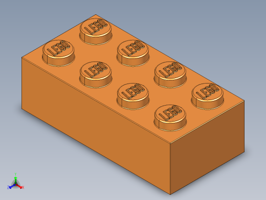 乐高套装 4421基本积木-4153827 - 3001 Bright Orange Brick 2 x 4.STEP正等轴测缩略图