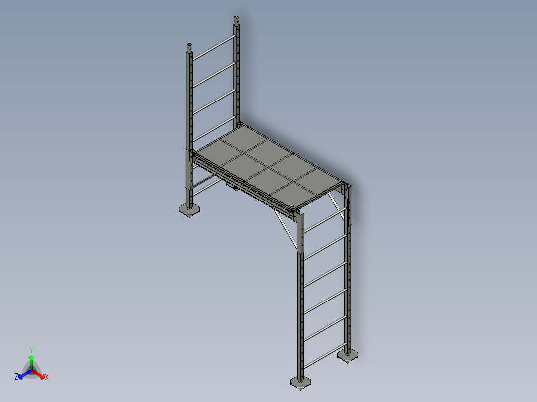 脚手架梯子正等轴测图