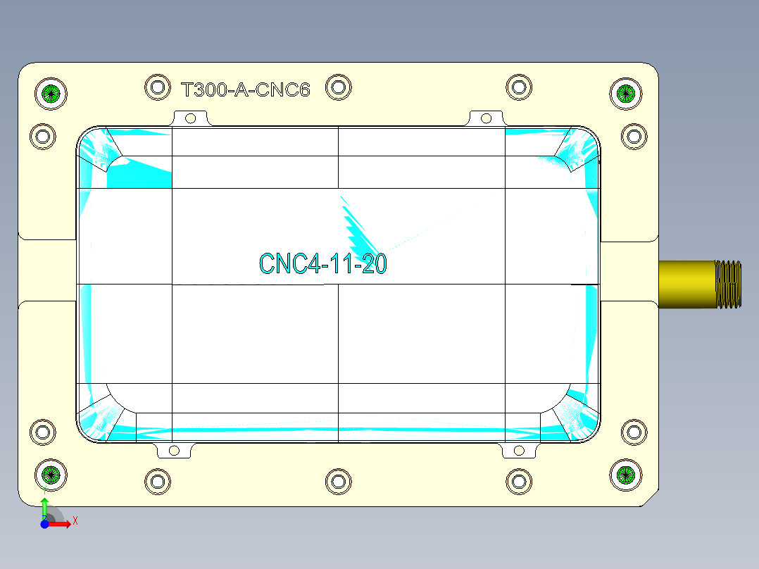 T300-A-笔记本CNC工装夹具三维模型CNC6前视图