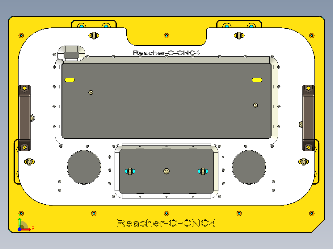 Reacher-C-笔记本CNC工装夹具三维模型CNC4前视图