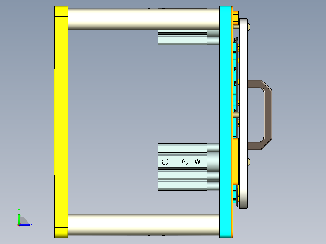 Reacher-C-笔记本CNC工装夹具三维模型CNC4左视图
