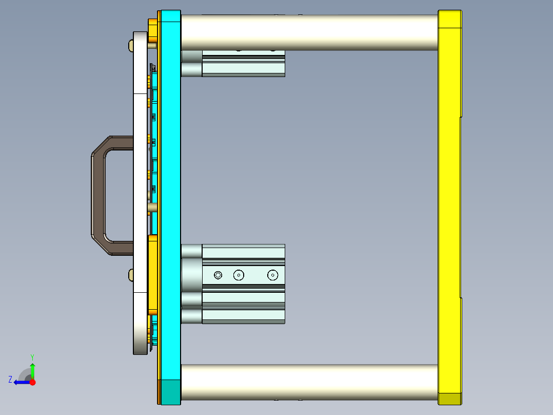 Reacher-C-笔记本CNC工装夹具三维模型CNC4右视图