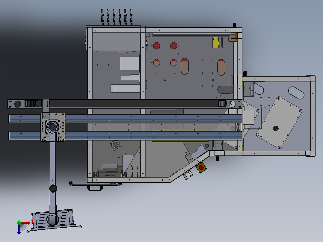 电机转子充磁及合成设备sw16可编辑俯视图