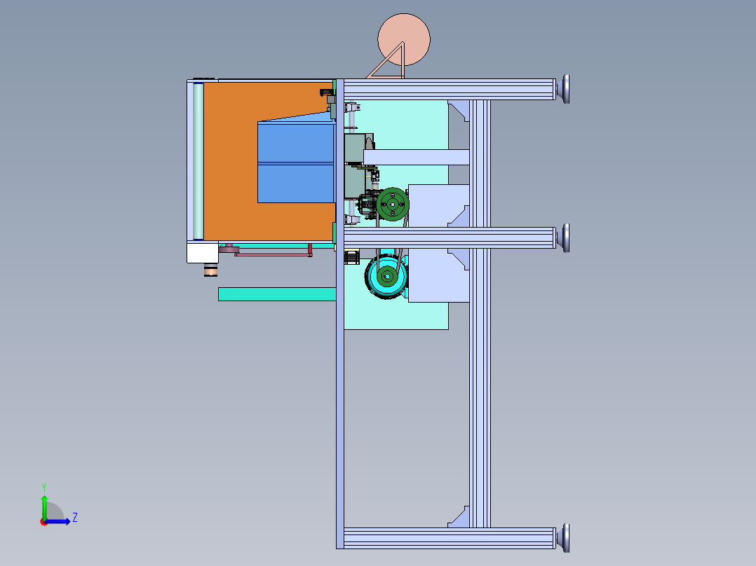 书本打包机（sw16可编辑+说明书）左视图