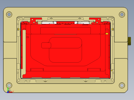 铝制电脑A壳铣内腔真空吸气工装治具模型前视缩略图