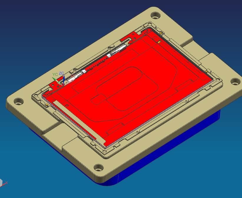 铝制电脑A壳铣内腔真空吸气工装治具模型