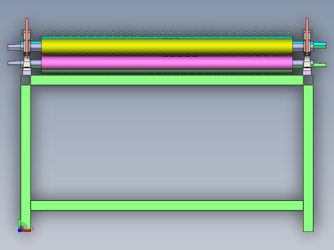 钢化玻璃自动清洗滚筒线前视图