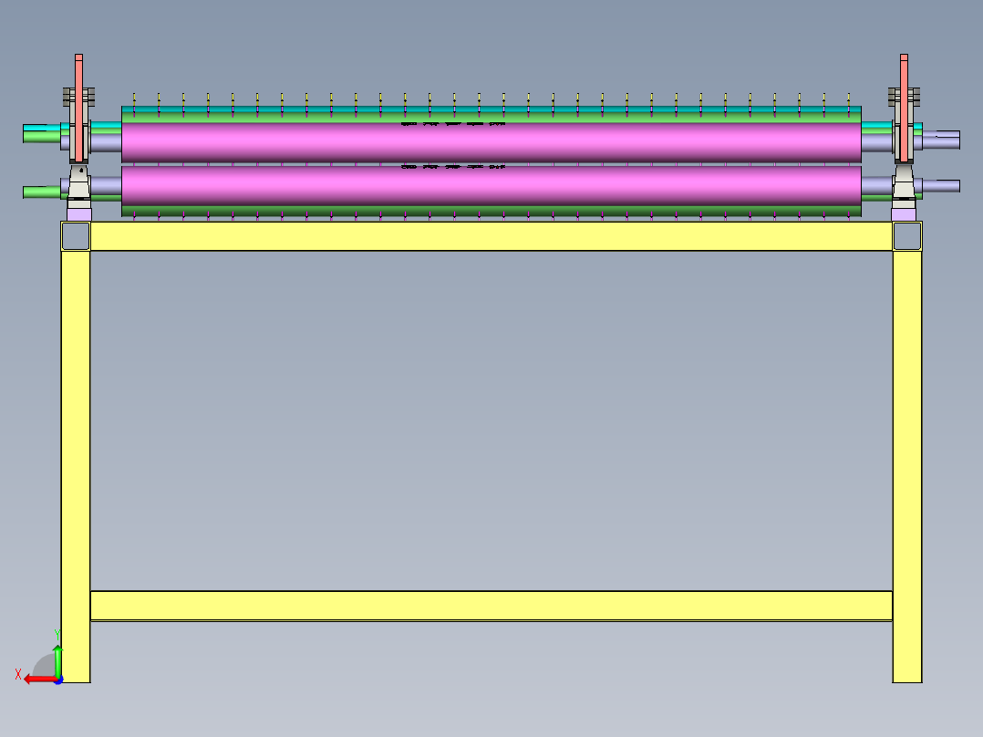 钢化玻璃自动清洗滚筒线后视图
