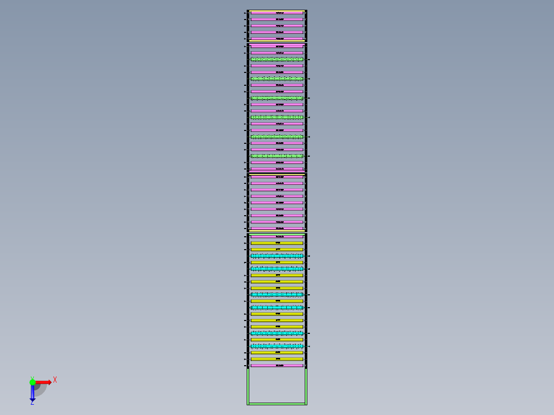 钢化玻璃自动清洗滚筒线俯视图