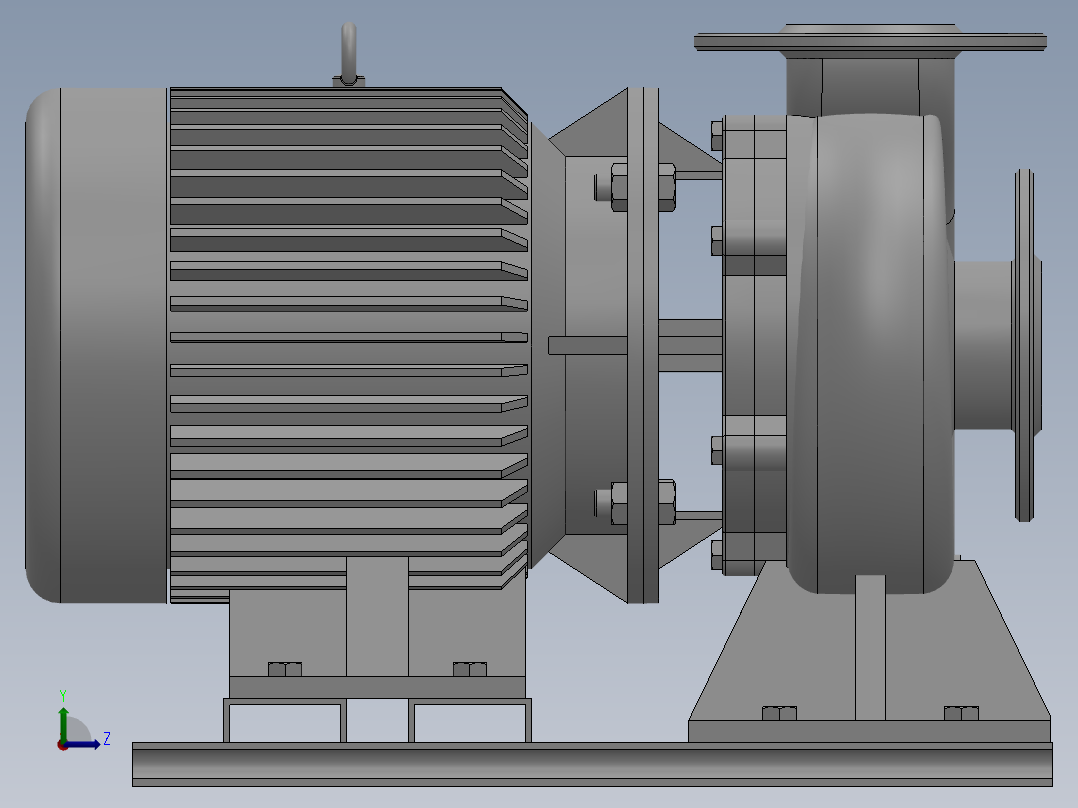ISW╱IHW系列管道离心泵[ISW50-125A]左视图