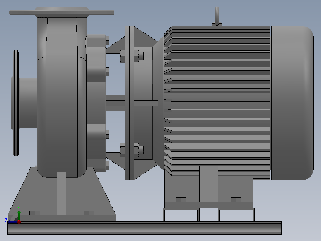 ISW╱IHW系列管道离心泵[ISW50-125A]右视图