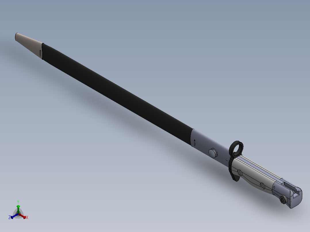 刺刀、刀(7)正等轴测图