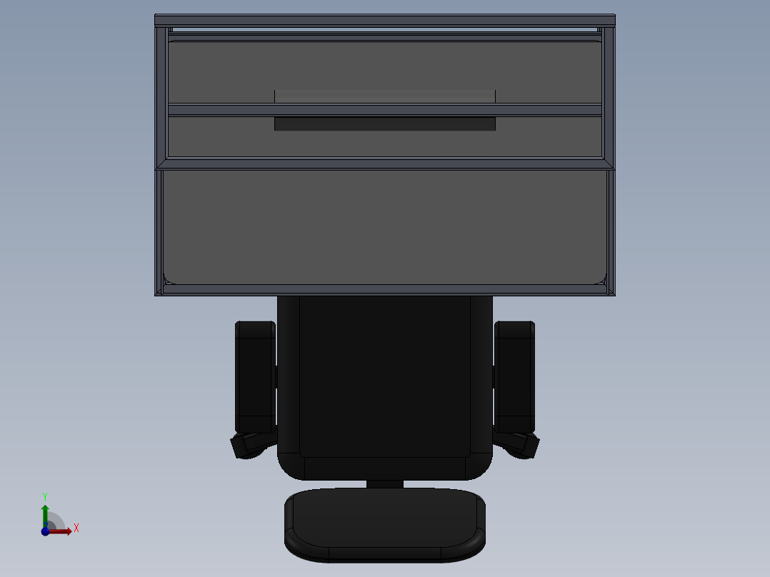 旋转工作椅和工作台3D模型图纸 Solidworks设计前视图