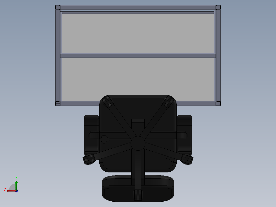 旋转工作椅和工作台3D模型图纸 Solidworks设计后视图