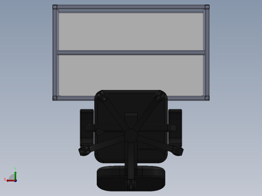旋转工作椅和工作台3D模型图纸 Solidworks设计后视缩略图