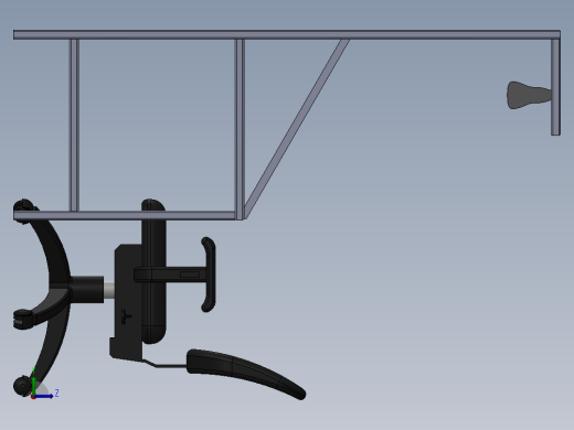 旋转工作椅和工作台3D模型图纸 Solidworks设计左视缩略图