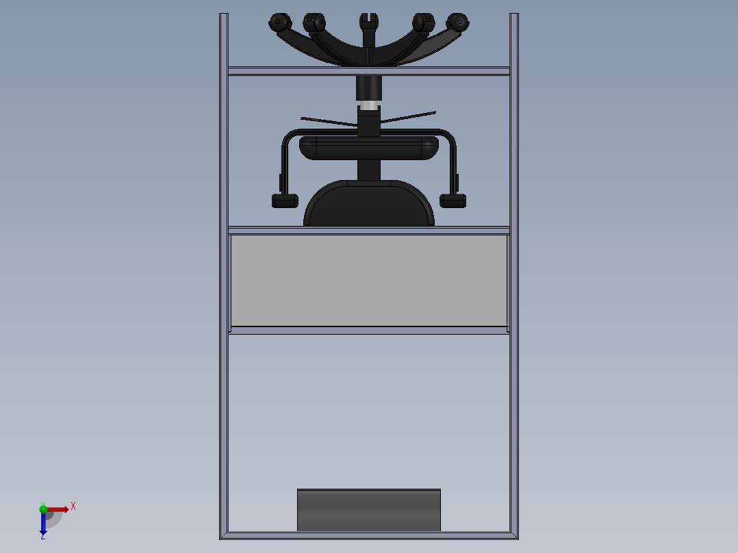 旋转工作椅和工作台3D模型图纸 Solidworks设计俯视图