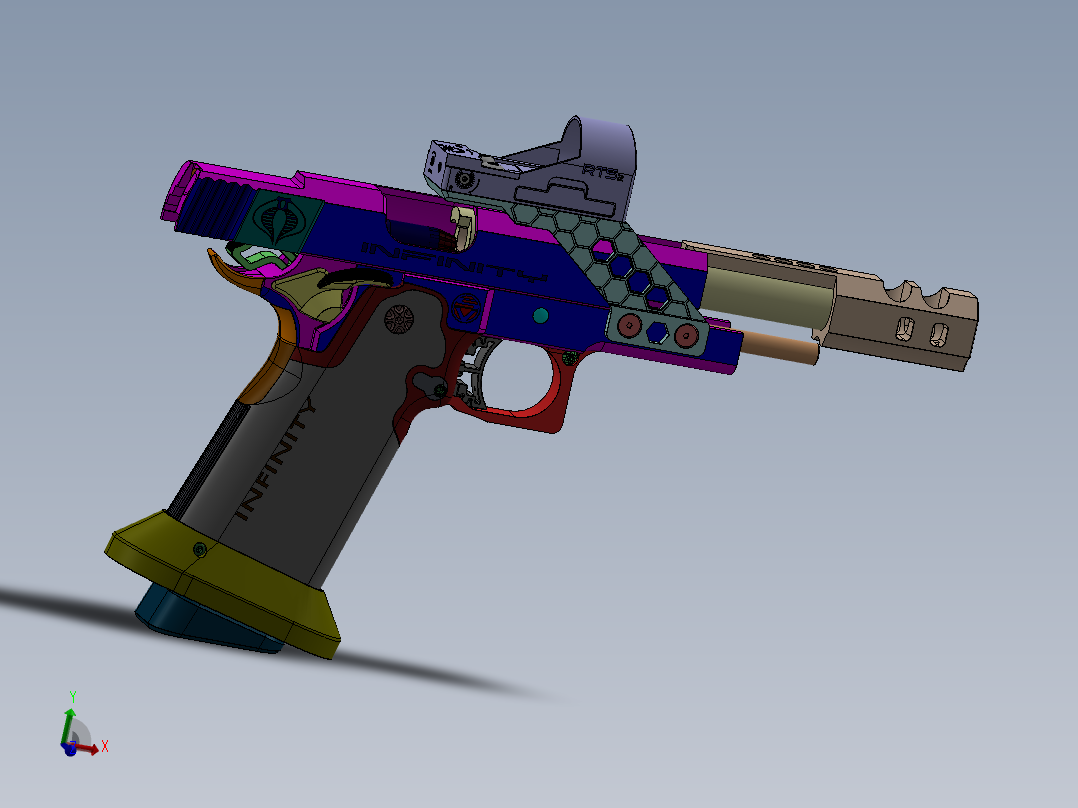 手枪左轮冲锋枪老式狙击步枪设计3D图纸infinity-firearms-1911 SW stp