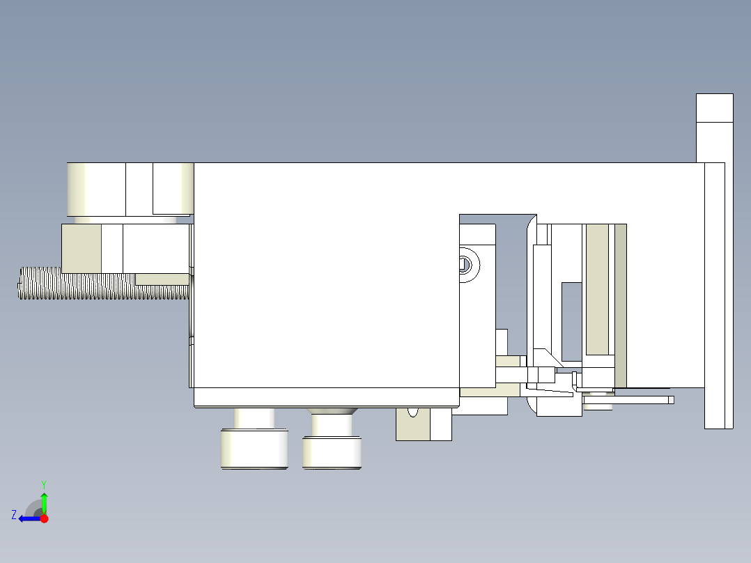 端子自动机的成型模具右视图