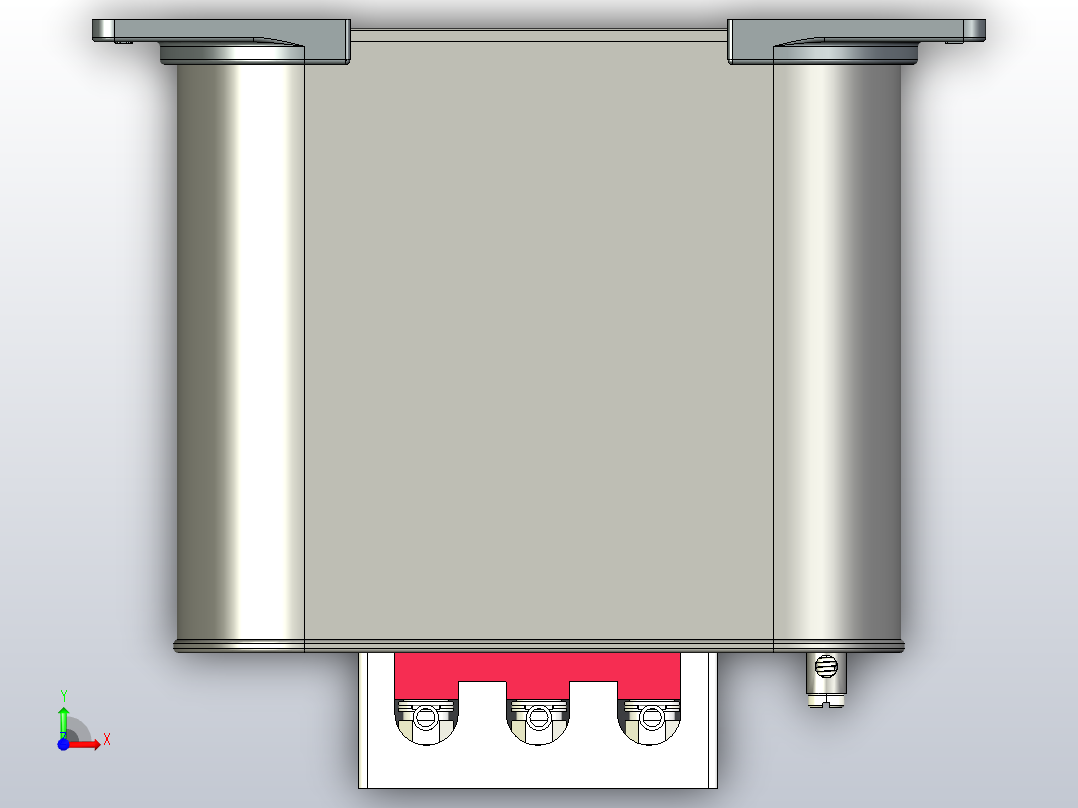 BKMJ(0.4～0.48)-10kvar-3自愈式低电压并联电容器三维模型202202前视图