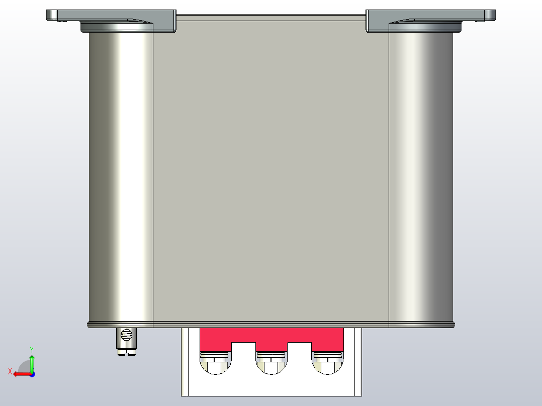 BKMJ(0.4～0.48)-10kvar-3自愈式低电压并联电容器三维模型202202后视图