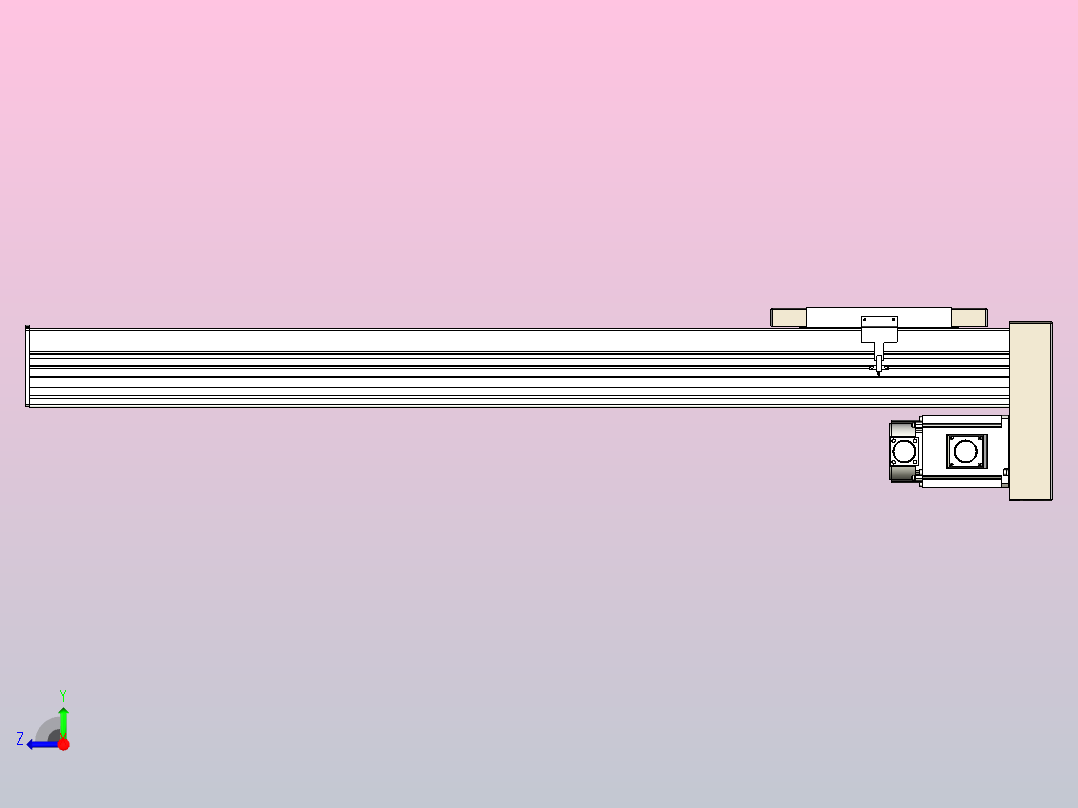滚珠丝杠直线轴带导轨全封闭TPA-HCR-220D-3210C-L1000-MP-Y-P1K-N3右视图