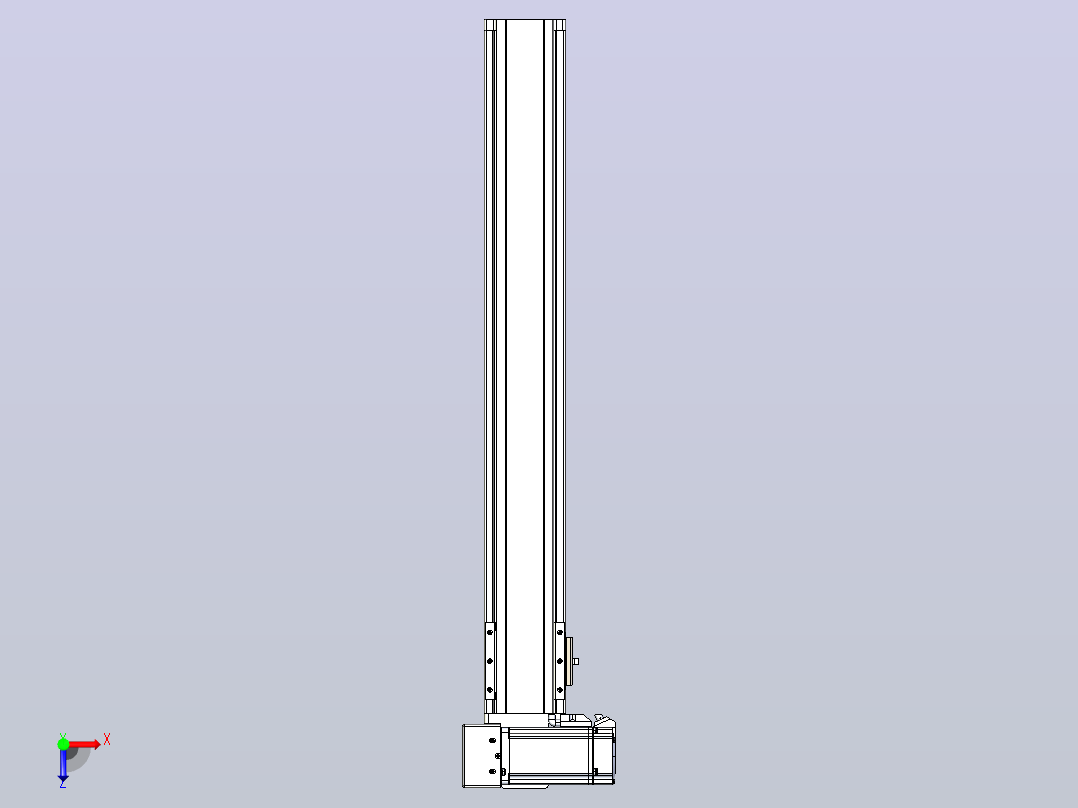 皮带直线轴半封闭可选导轨TPA-HNB-85S-90-L550-LU-C-P20-N3俯视图