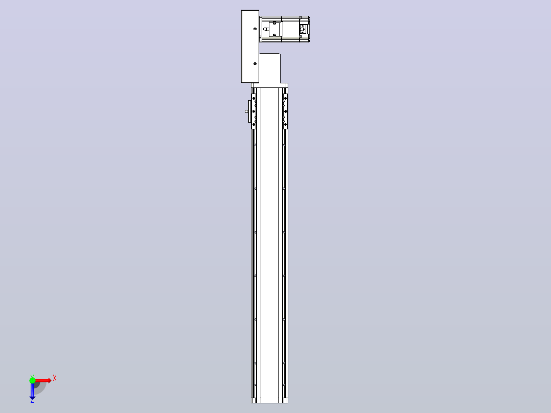 皮带直线轴半封闭可选导轨TPA-HNB-85D-90-L550-MR-Y-P20-N3俯视图