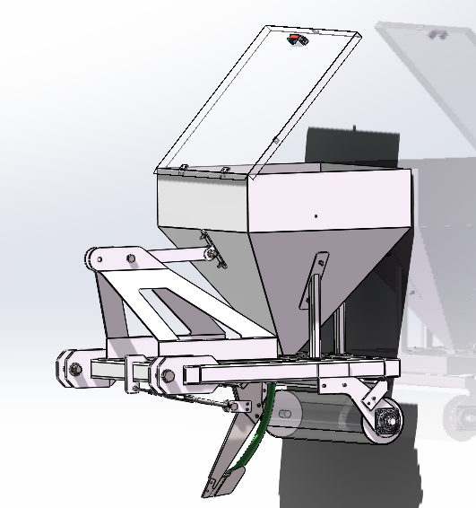 小型拖拉机后置施肥窄结构3D图纸 STEP格式